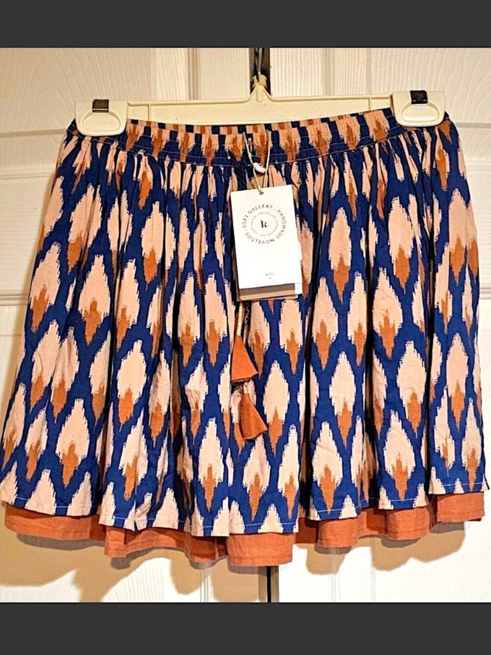 NWT Girls' Soft Gallery Ikat Print Skirt w/ Tassels, Size 8